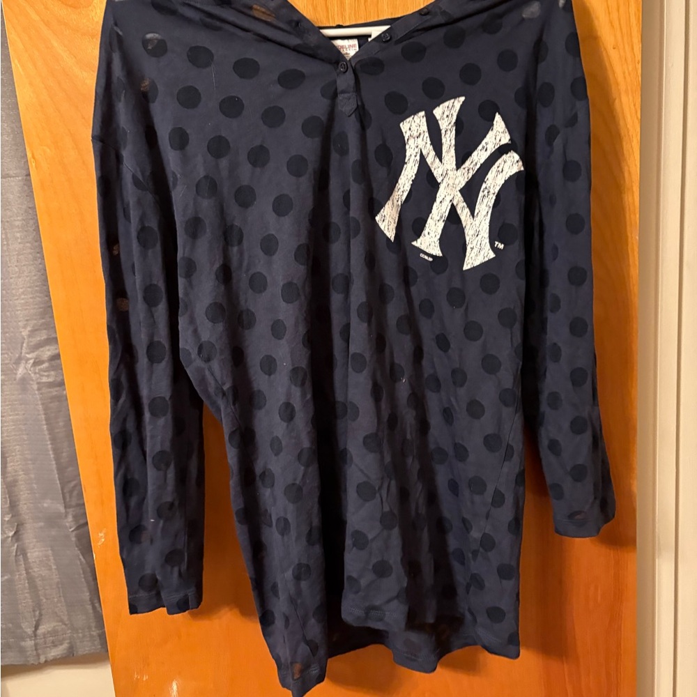 New York Yankees Navy Polka Dot Hoodie
